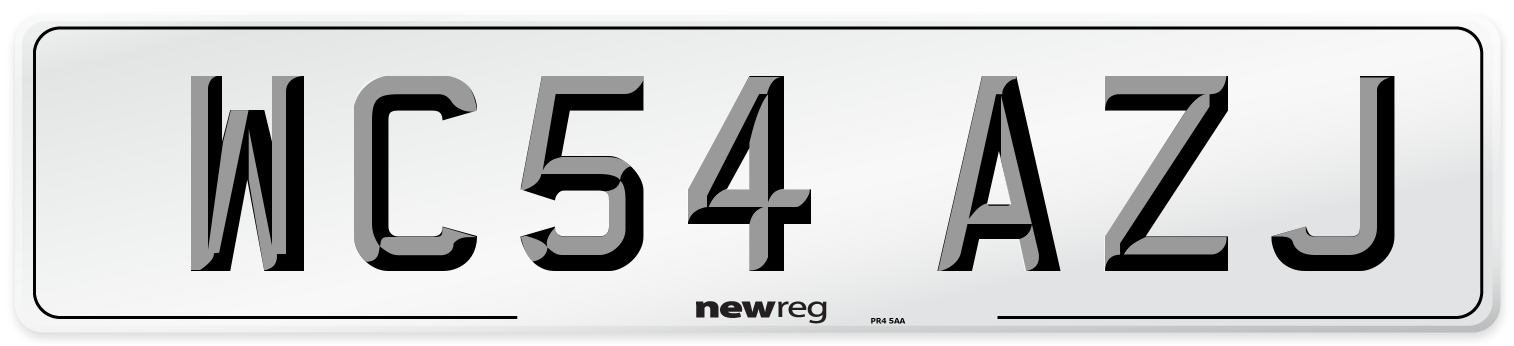 WC54 AZJ Number Plate from New Reg